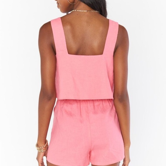Show Me Your MuMu Pink Sleeveless Oversized Crop Top - Picture 4 of 6
